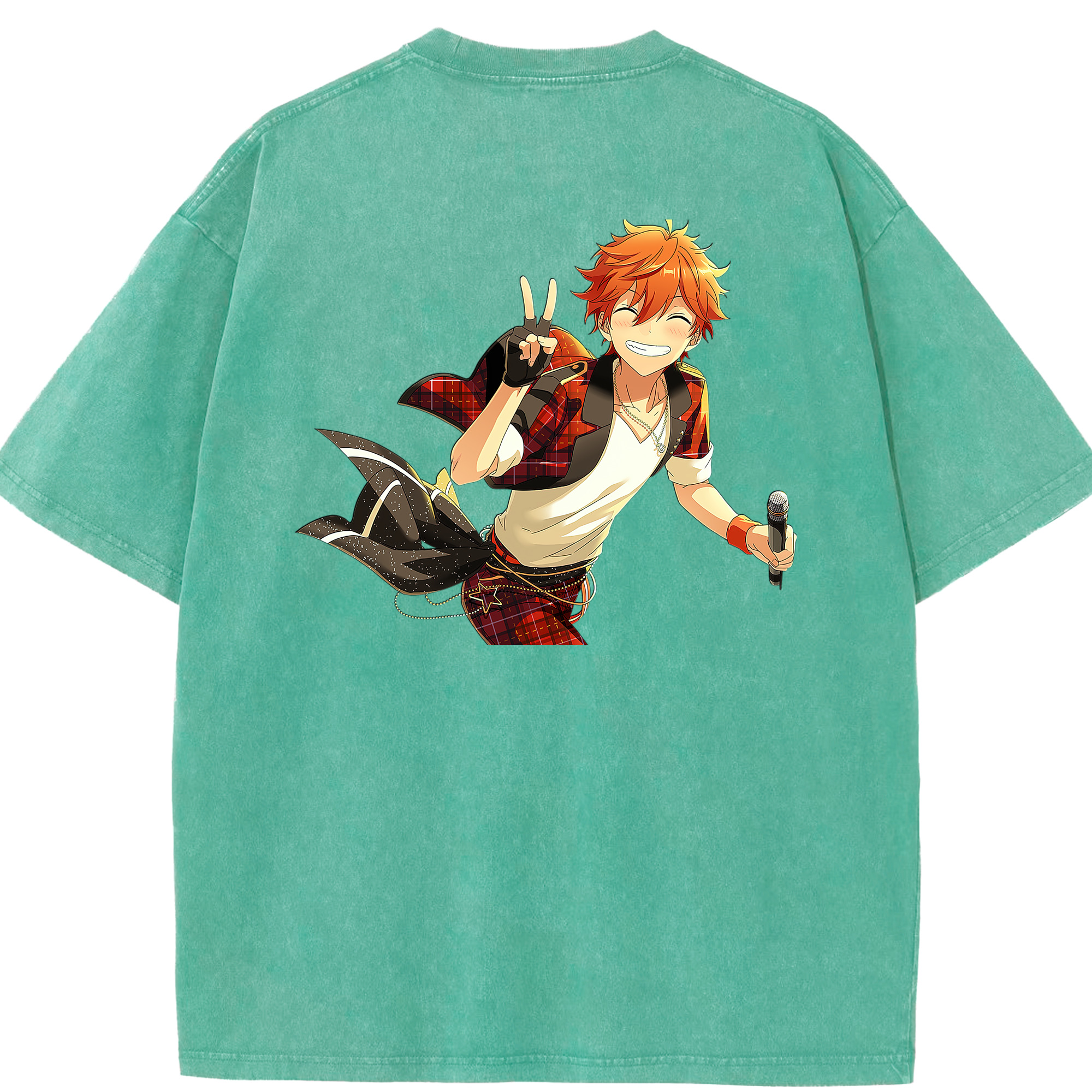 （画像用） あんさんぶるスターズ! Ensemble Stars 綿100% ヴィンテージ風 半袖Tシャツ（背面プリント）